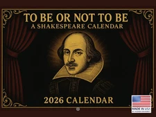 Shakespeare Quotes Calendar 2026 Monthly Wall
