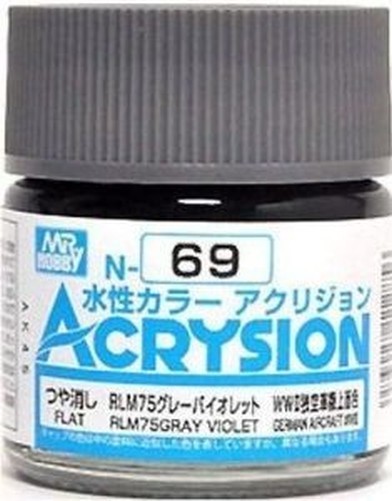 Mr Hobby - Gunze N-69 - Acrysion (10 Ml) RLM75 Gray Violet - New