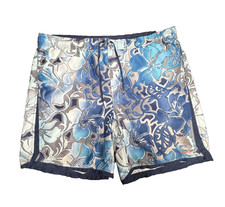 Nike Tropical Hawaiian Floral Swim Shorts Ocean Wave Blue Swim Trunks Mens XXL
