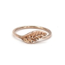 Womens Rose Gold 925 Sterling Silver Flower Leaf Dress Ring UK Size S