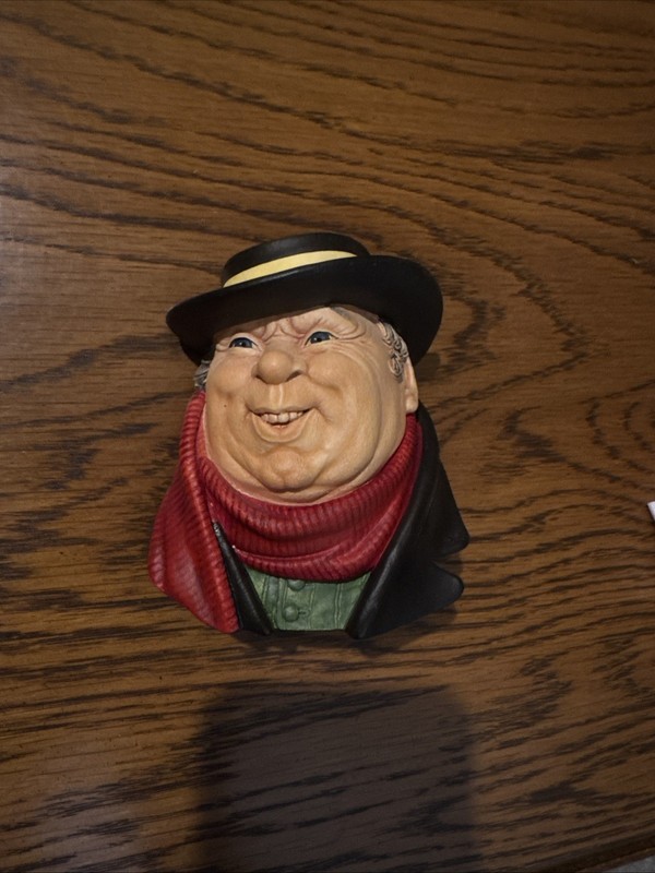 Vintage Bossons Chalkware Head Tony Weller England 1964 Wall Art Barware Art 
