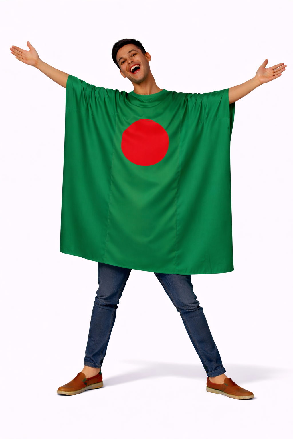 Adults National Flag of Bangladesh Supporters Poncho Fancy Dress Costume