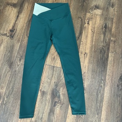 Wilo the Label Women's Classic Ribbed Green High Waisted Leggings Athletic Sz S