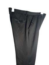 Men  s Black Dress Pants Flat Front With Rear Pockets And Button Closure 32X30