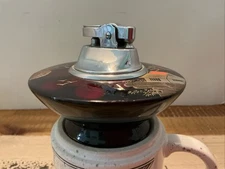 Vintage Flying Saucer Pedestal Lighter UFO Japan Red Laquer Finish