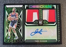 TARI EASON 2022-23 OBSIDIAN ROOKIE DUAL PATCH AUTO ETCH Green /25 Houston Rocket