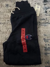 Champion Joggers Adult Medium Navy  Drawstring Lounge Pant Fleece Lined