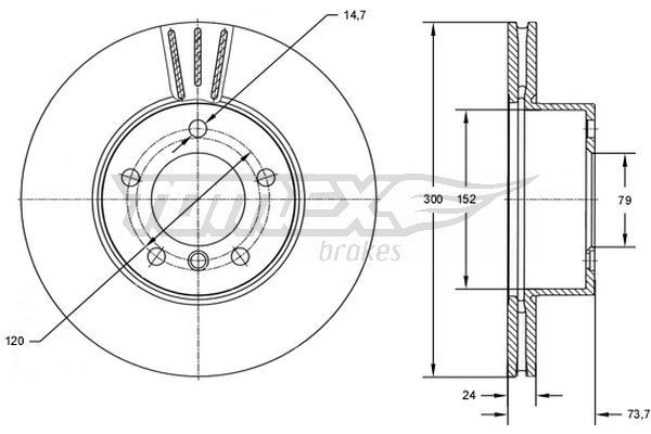 2X Tomex Brakes Bremsscheibe TX 72-54 FüR BMW-image