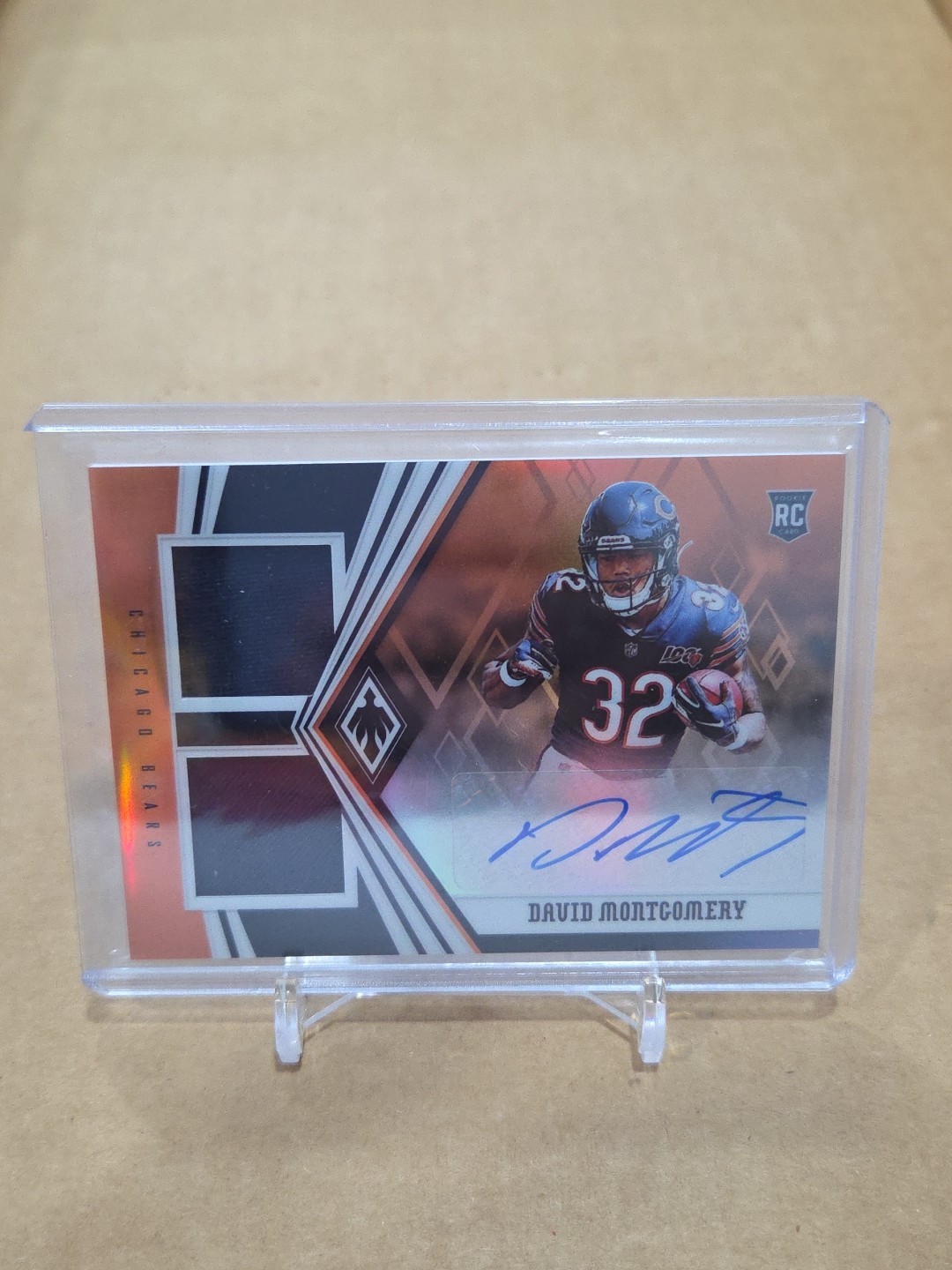 David Montgomery Panini Phoenix Rookie Autograph Dual Jersey #DM Orange