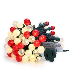 Christmas Lights 19Ft 70 LED G15 Red and WarmWhite Globe String Light Plug in...