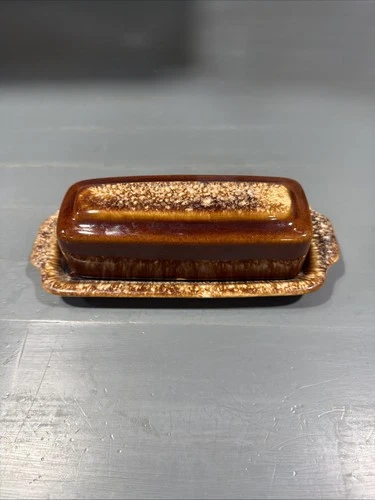 Vintage Hull Pottery Brown Drip Covered Butter Dish, Holds 1 Stick of Butter