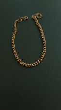 Vintage Solid Copper Curb Link Bracelet 8" 6.2g 3.7mm Chain Hook Clasp