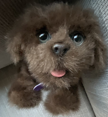 RARE 2003 Fur Real Friends Brown Puppy Tiger Electronics- Lilac Collar, Vintage