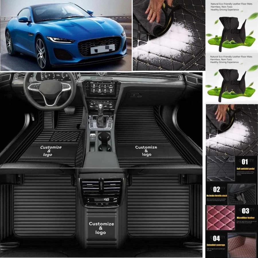 For Jaguar F-Type Car Floor Mats Custom Waterproof Luxury Carpets Auto Liner Foto 3 de 4