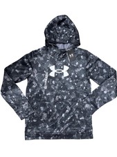 Under Armour Fleece Hoodie Big Logo Printed Gray Camo Size Youth XS
