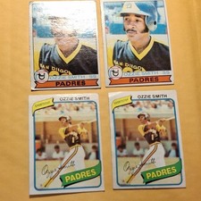 Topps Ozzie Smith San Diego Padres Vintage Baseball Card Lot 4 Cards 1979-1980