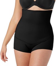 Maidenform Women's Firm Control High-Waist Boyshort Shapewear, Black, LARGE
