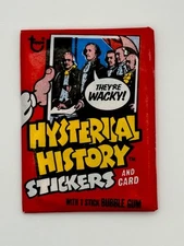 1976 Topps Hysterical History One Single Unopened Wax Pack - Vintage