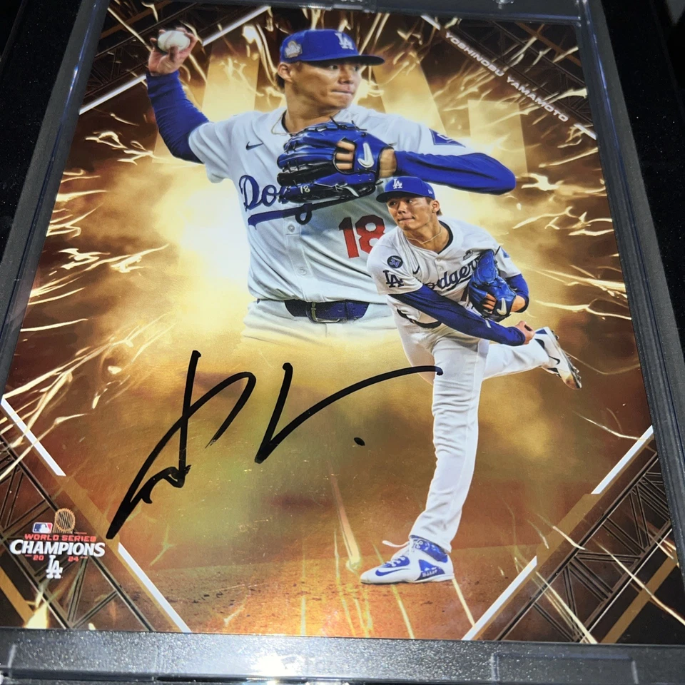 YOSHINOBU YAMAMOTO 2025 EMANATE FIRMADO AUTOMÁTICO 8X10 FOTO FANÁTICOS + MLB AUTÉNTICO 2/25 Foto 3 de 4