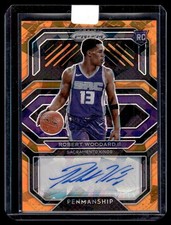 2020-21 Panini Prizm Penmanship Orange Ice Robert Woodard II Rookie Auto