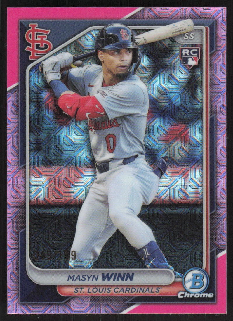 2024 Bowman Chrome #61 Masyn Winn Pink Mojo Refractors Rookie #/199