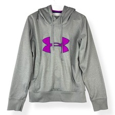 Under Armour ColdGear Pullover Hoodie Sweatshirt Womens M Medium Gray