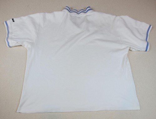 RAM Polo Shirt Mens Extra Large White Blue Striped Collar Short Sleeve Athletic - Picture 2 of 7