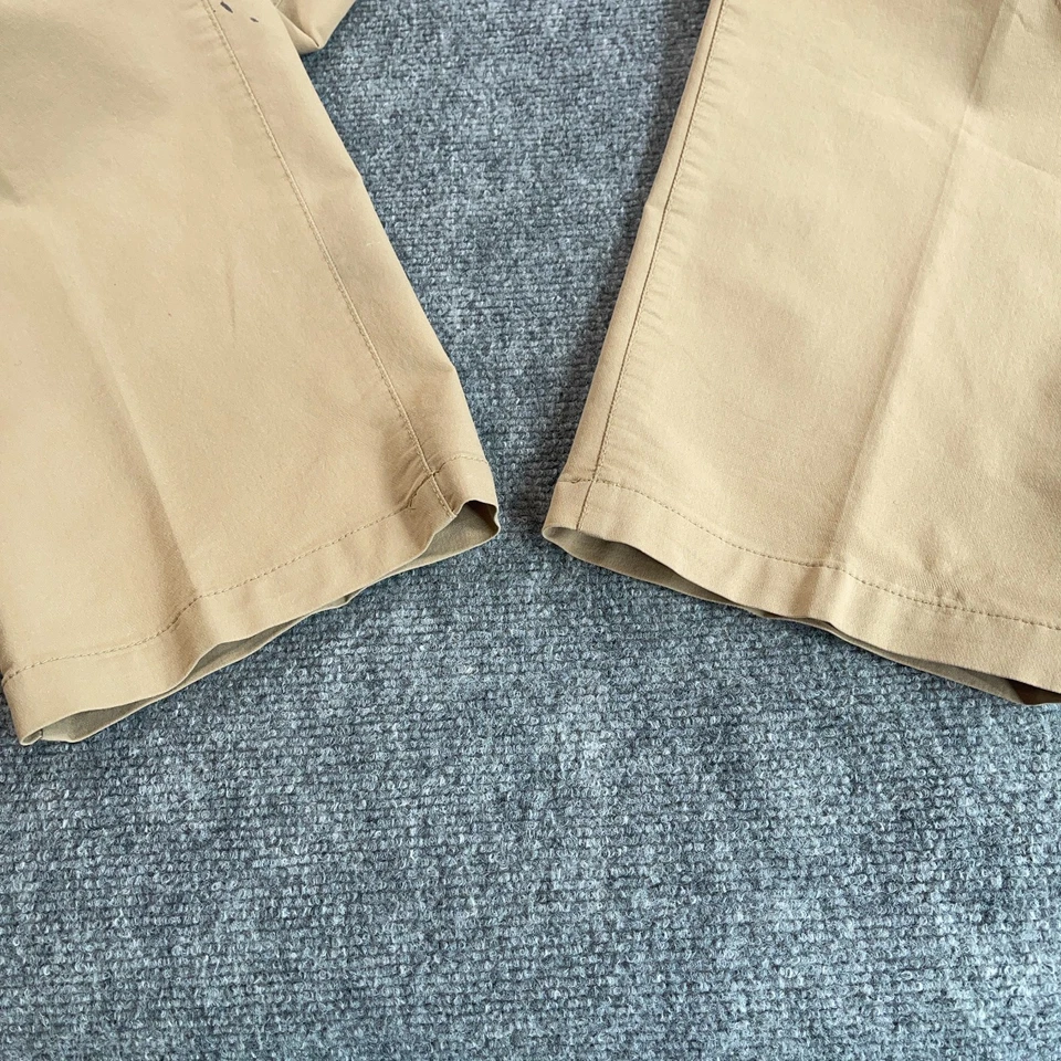 Izod Performance Flat Front Pants Men 36x30 Khaki Straight Fit Preppy Stretch - Image 3 of 4