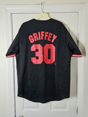 応援グッズ Cincinnati Reds Ken Griffey Jr jersey BL Vintage Majestic Ken Griffey Jr Cincinnati Reds 90s Jersey Mens