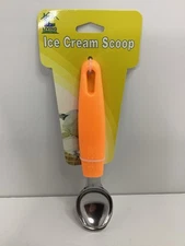Non Stick  Aluminum Metal Ice Cream Scoop With Orange Handle Dipper 7”