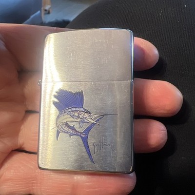 Zippo Lighter 2002 Guy Harvey Sailfish w/ Blue Fin (no box)