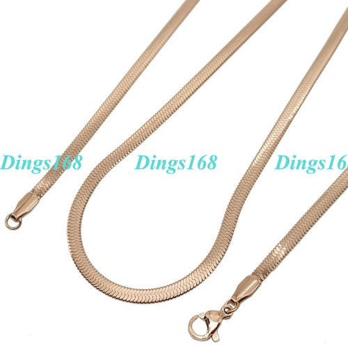 18K Rose Gold Filled Hypo-Allergenic 16inch 4mm Italian Herringbone Choker Chain - Afbeelding 2 van 2