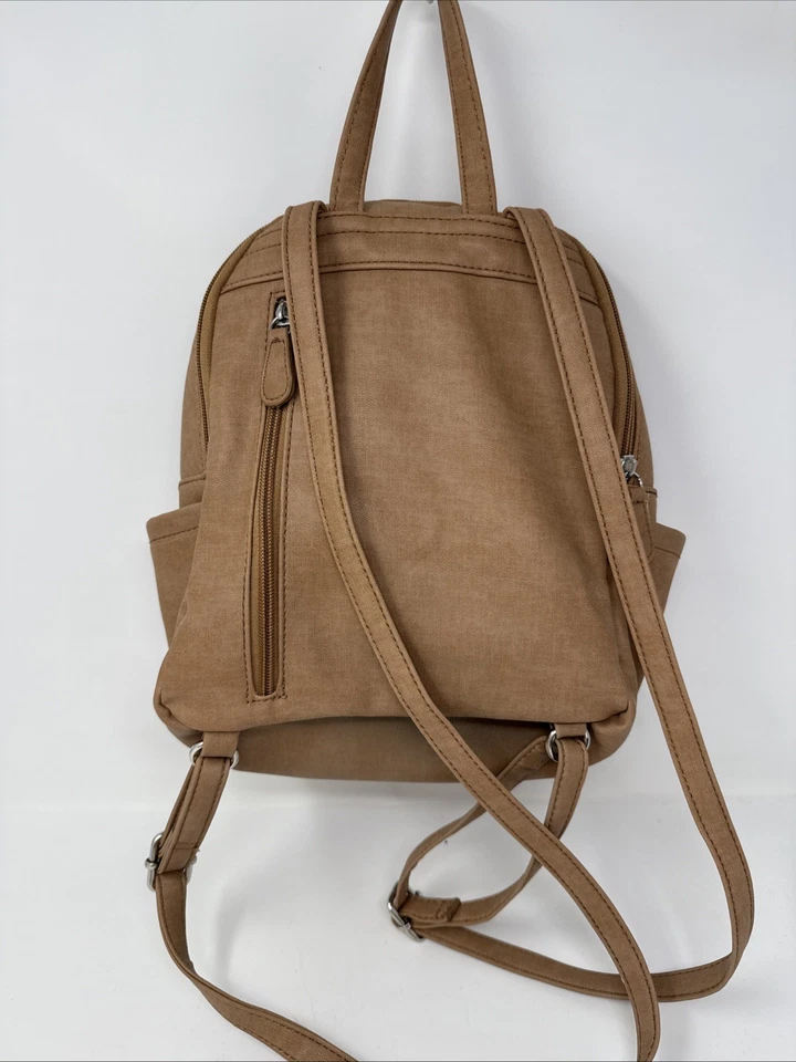 MultiSac Mochila Bolso de Hombro Cartera Viaje Multi Saco Imitación Cuero Tostado Foto 2 de 4