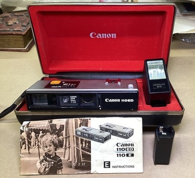 Leotax フィルムカメラ & Canon 110ED 本体セット Canon 110ED Film Camera Silver Black Vintage Date Imprinting