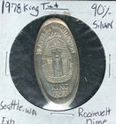 1957 ROOSEVELT DIME ROLLED OUT 1978 KING TUT EXHIBIT SWEET LOOKING! 90% SILVER