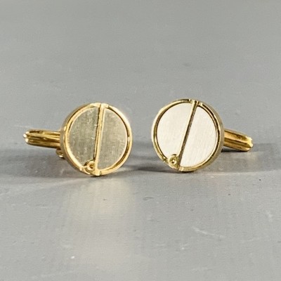 Dunhill Vintage Gold Silber Monogramm Metall Manschettenknöpfe