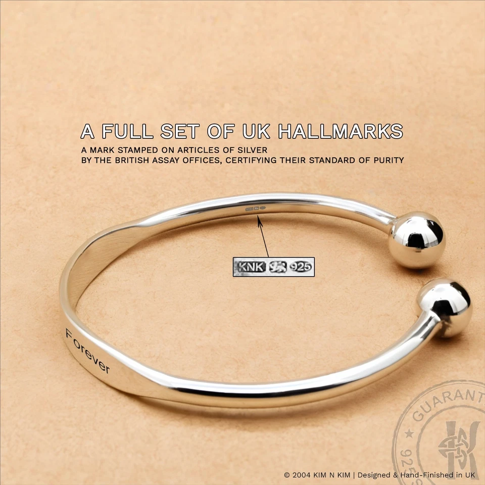 Free Engraving 925 Silver Mens Womens ID Torque Bangle Bracelet✔️Quality✔️Solid - Image 3 of 4