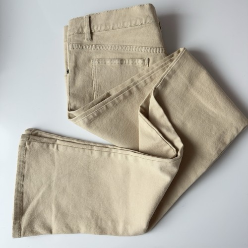 Valentino NEW Jeans Mid-rise Slight Flare Leg Beige Italy cotton sz 10