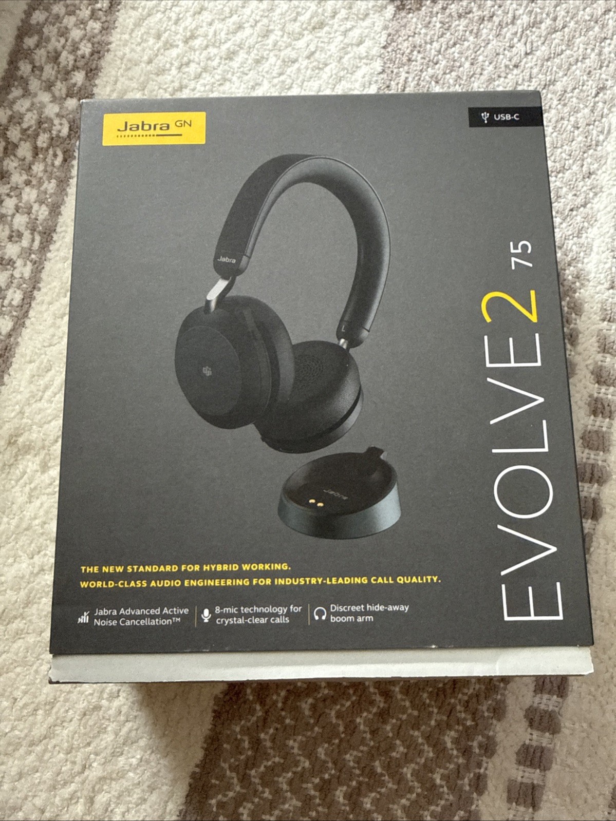 Jabra Wired Bluetooth Headset Evolve2 75 - Link 390c Ms VAT Incl 27599-999-889