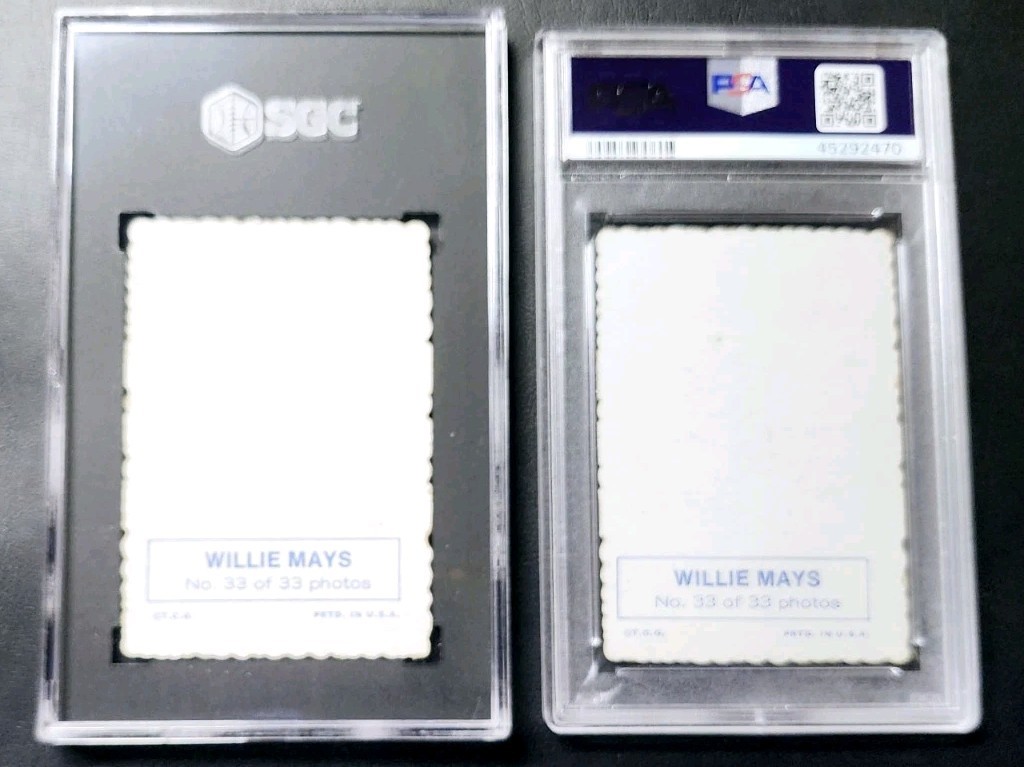 1969 Topps Deckle Edge Willie Mays #33 Lot (2) SGC 3 PSA 3 VG Vintage Giants HOF view 2