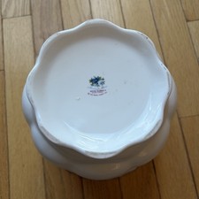 Royal Albert Moonlight Rose Porcelain Planter Floral Blue Gold Decorative