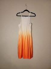 Calvin Klein Ombre Gradient Summer Dress White to Orange