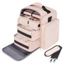 Large Makeup Cosmetic Bag with 2 Removable Case Travel Makeup Organizer Case