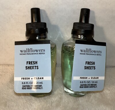 Lot Of 2 Bath &Body Works Fresh Sheets Fragrance Refill Bulbs