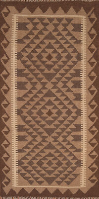 Geometric Kilim Rugs Wool Traditional Kelim Carpets 3x6 ft