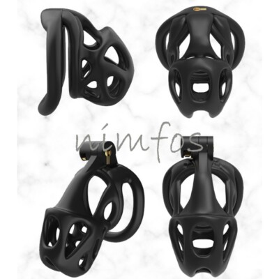 Abstinence Male Chastity Cage Device with 4 Size Rings CB Lock Breathable