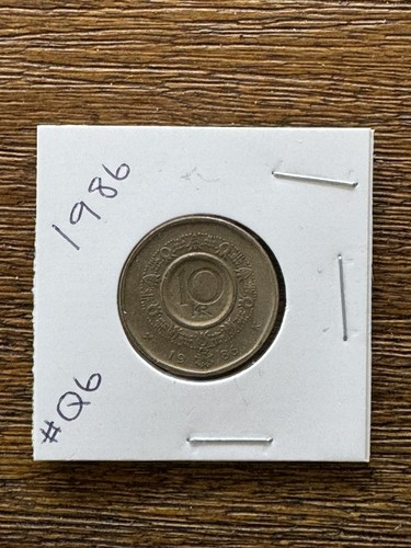 🟢BEAUTIFUL 1986 10 ÖRE COIN KRONA MONOGRAM🟢OF KING OLAV V NORGES KONGE🟢 ...