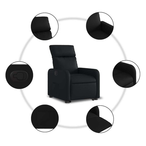 Massagesessel mit Aufstehhilfe Elektrisch Kunstleder Massagefunktion Relaxsessel - Bild 12 von 80