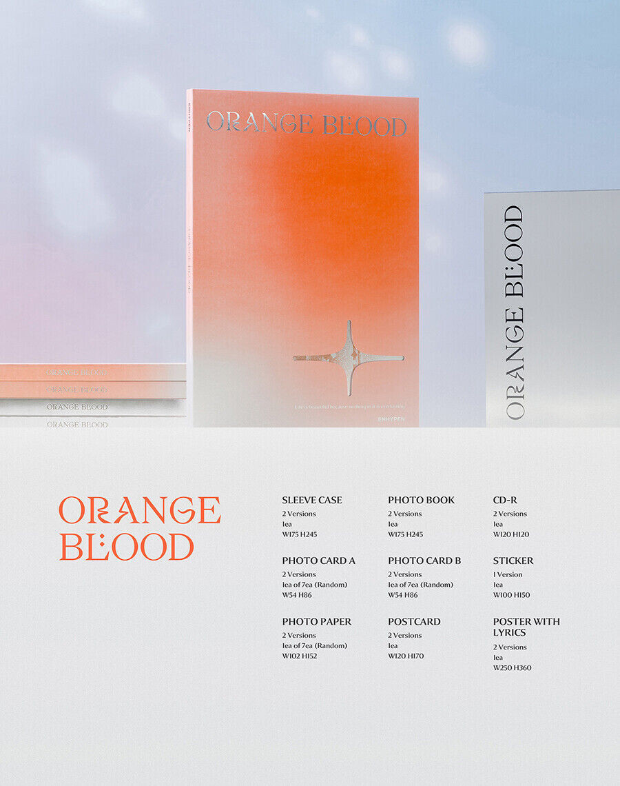ENHYPEN [ORANGE BLOOD] Album 2 Ver SET/2 CD+2 Photo Book+8 Card+2