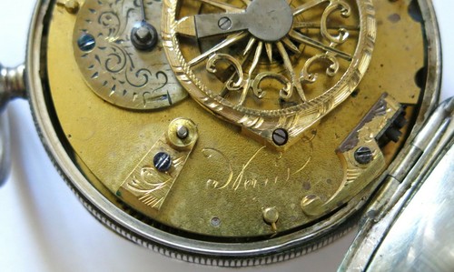 SILVER ROOSTER WATCH, old rooster watch, silver, old man, signed, broken - Picture 10 of 12